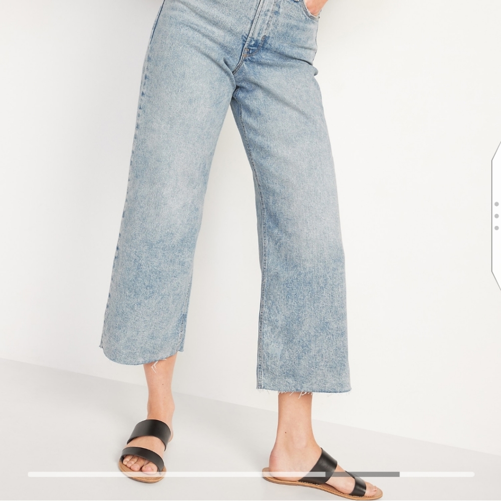 Old Navy Wide Leg Extra High Rise Denim blue jeans Sz 14
